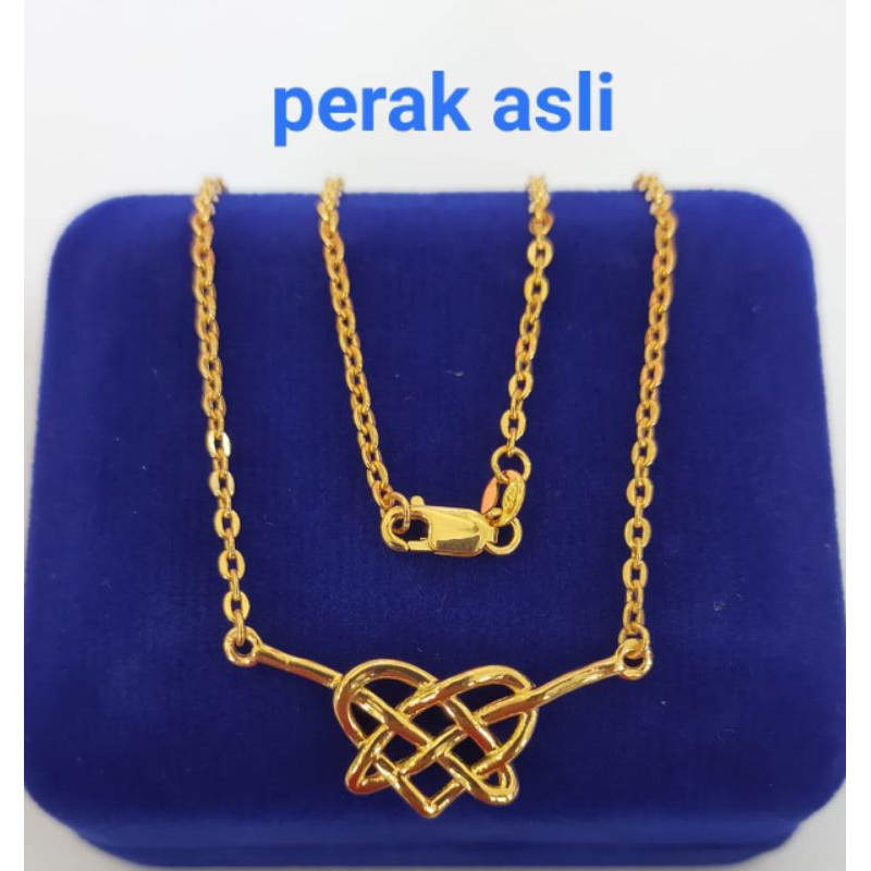 Kalung Ikatan Cinta holo, Perak 925, Sepuh Emas Rosegold