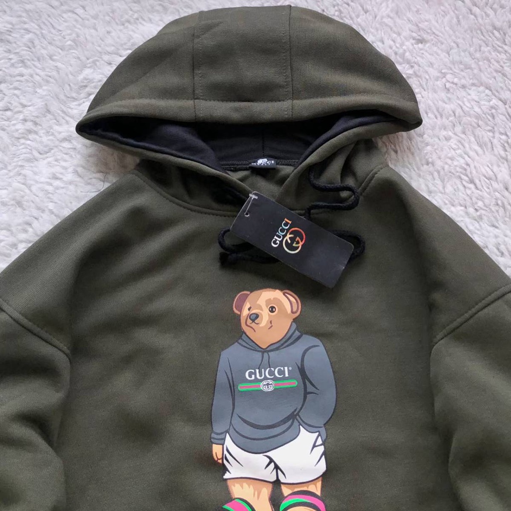 HOODIE GUCCI BEAR PRIA WANITA COD COTTON FLEECE
