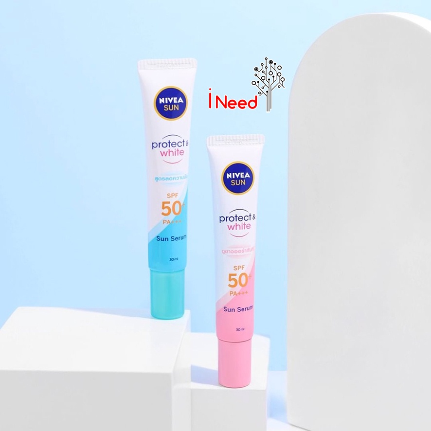 (INEED) NIVEA Sun Protect &amp; White SPF 50+ | Sun Face Serum Instant Aura | Oil Control - 30ml