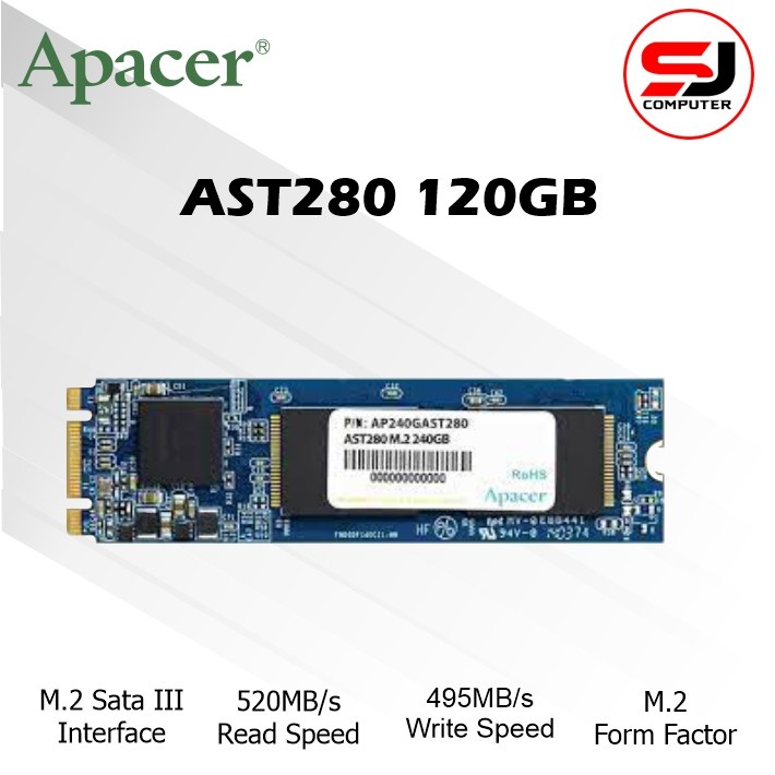 APACER SSD M2, 80mm 120 GB Sata III AST280