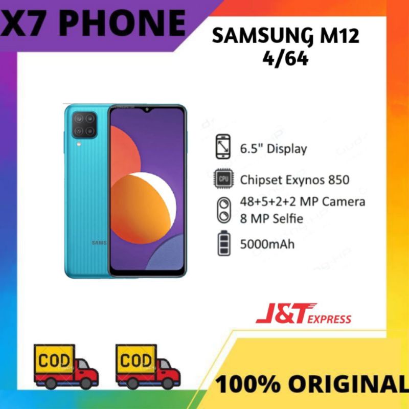 Samsung M12 4/64 Ram 4gb internal 64gb Garansi Resmi