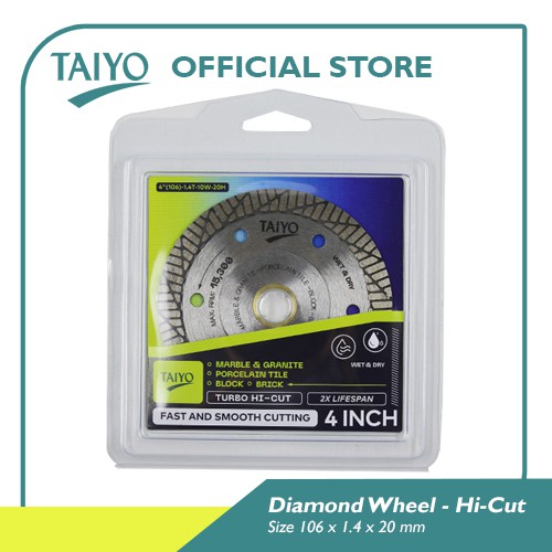 Taiyo Diamond Wheel Turbo HI-Cut For Marble &amp; Granite 105mm / Mata Potong Keramik