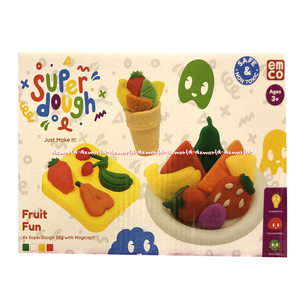 Emco Super Dough Activity Set Fruit Fun Mainan Lilin cetak Buah-buahan