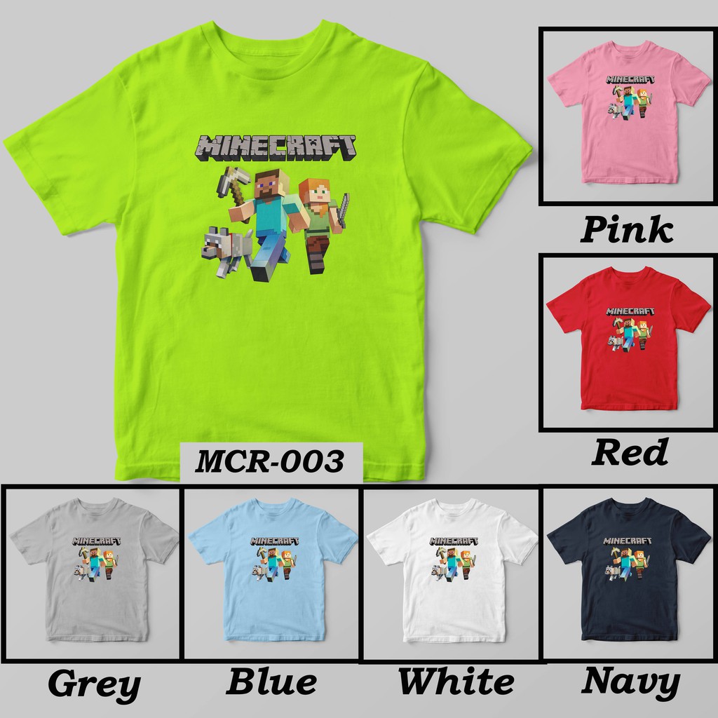 [FREE NAMA !!] Kaos Anak &amp; Family Game Minecraft 100% COTTON PREMIUM