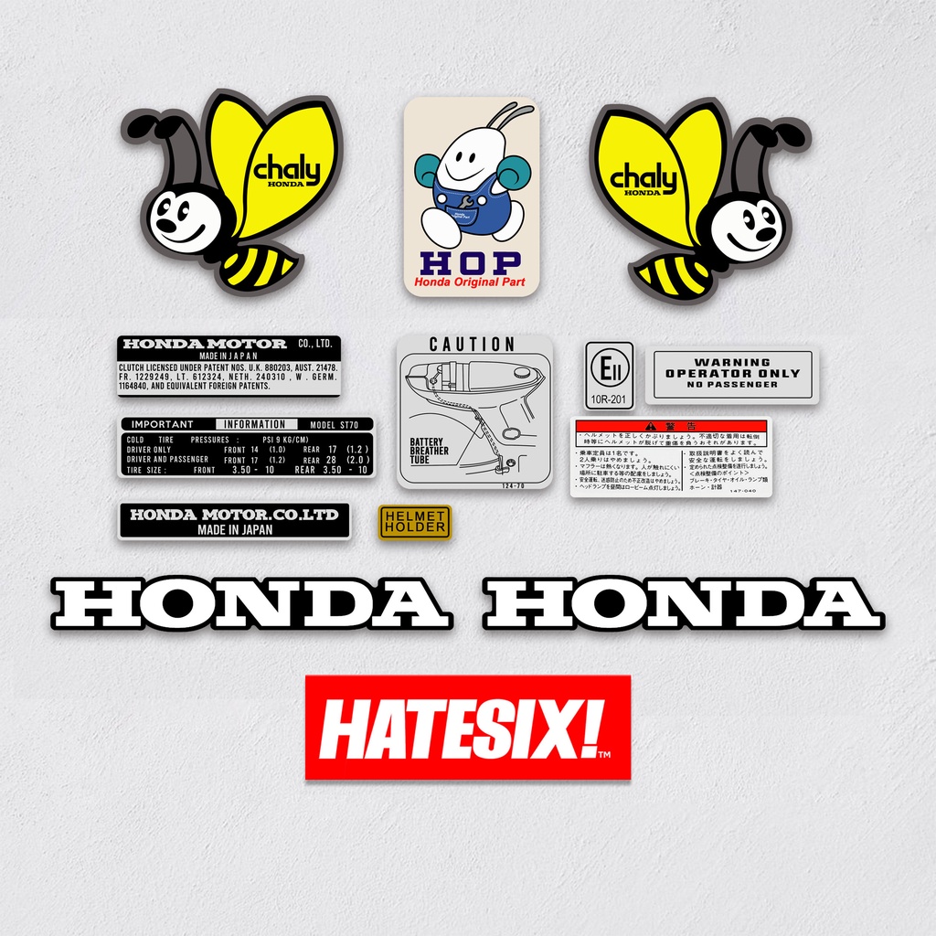 Sticker Decal Honda Chaly CF50 Hatesix