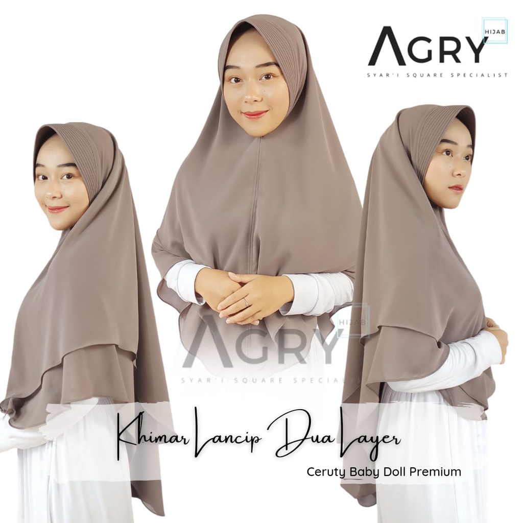 ᴀɢʀʏ Khimar Ceruty 2 Layer Premium