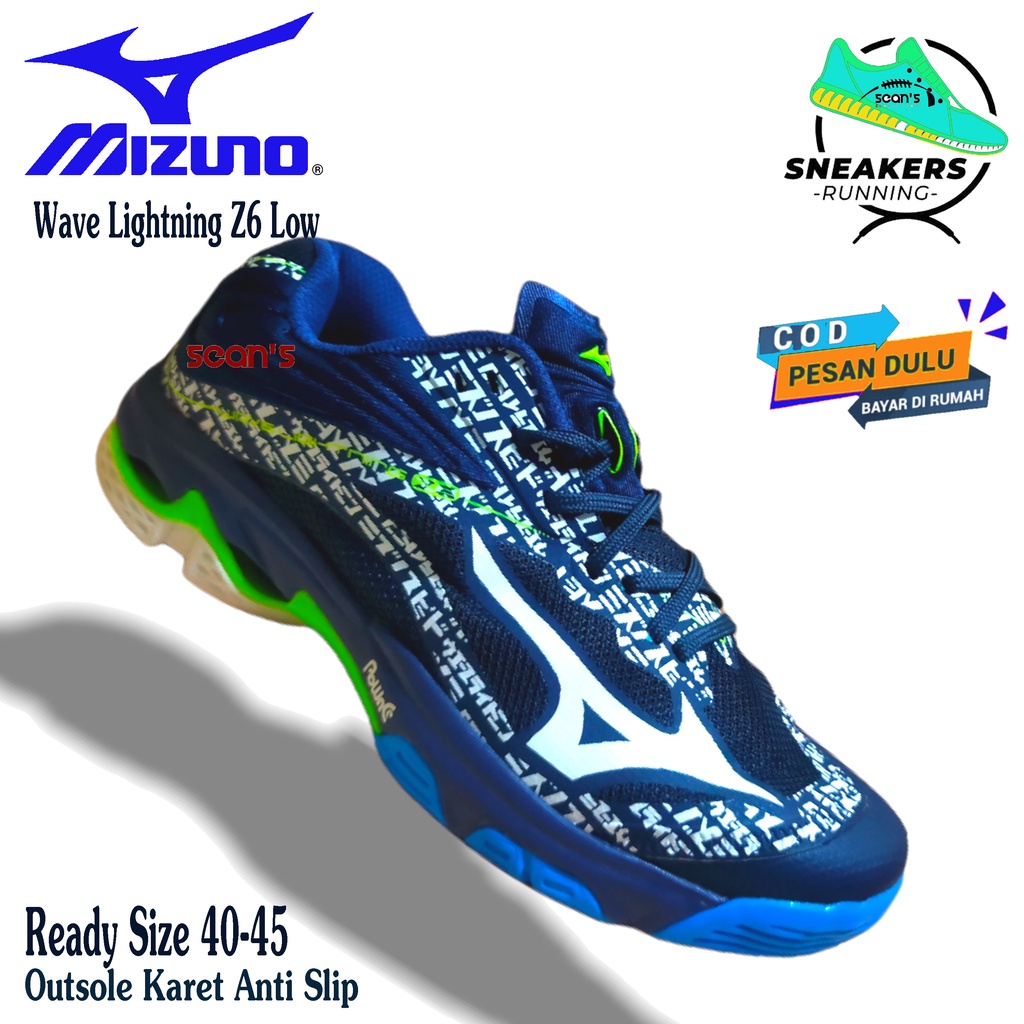 Sepatu Badminton Mizuno / Sepatu Voly Mizuno Wave Lightning Z6 Low Termurah / Sepatu Volly Wlz6 Low 