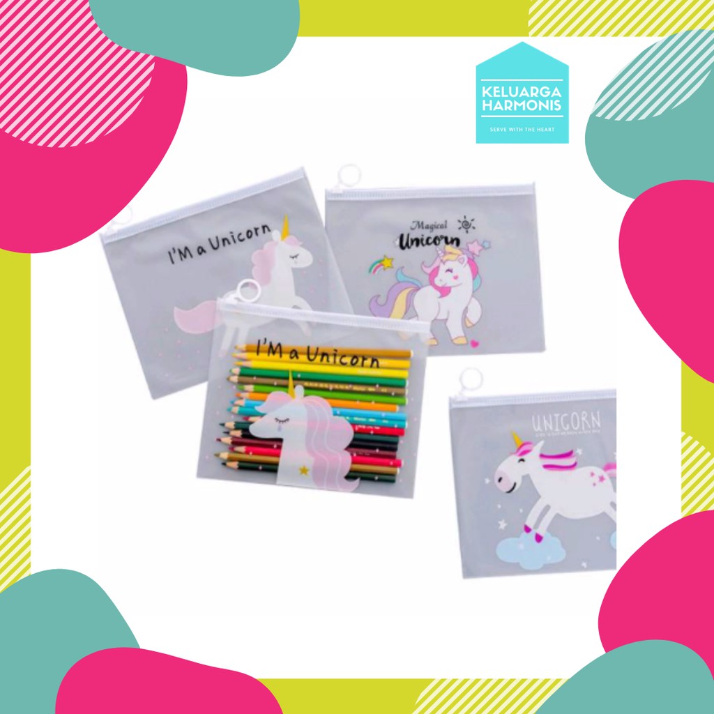 Tempat Pensil Unicorn / Pouch Kosmetik Unicorn