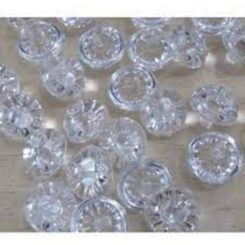 Kancing cristal Putih bening/kancing jamur perGROSS (144 biji)