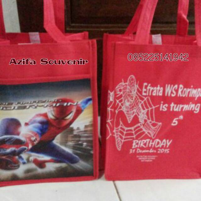 Tas Kantung HELLO KITTY  pake nama / Goodie Bag  Souvenir Ulang Tahun / Ultah Anak-3