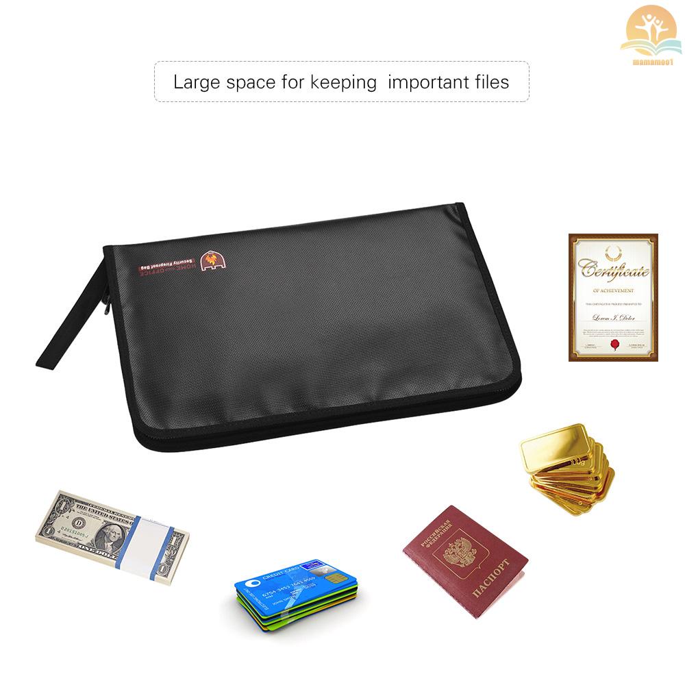 Fireproof Expanding File Folder Document Bag Water &amp; Fire Resistant Silicone Coated Accordion Expandable File Organizer Pouch Holder Zipper Closure for Office Home Bank