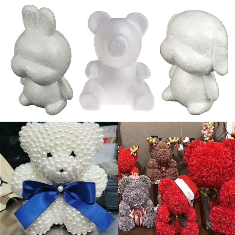 Mainan Boneka Beruang / Kelinci / Anjing Bahan Busa Polystyrene / Styrofoam Untuk Dekorasi Pernikahan / Hadiah Valentine