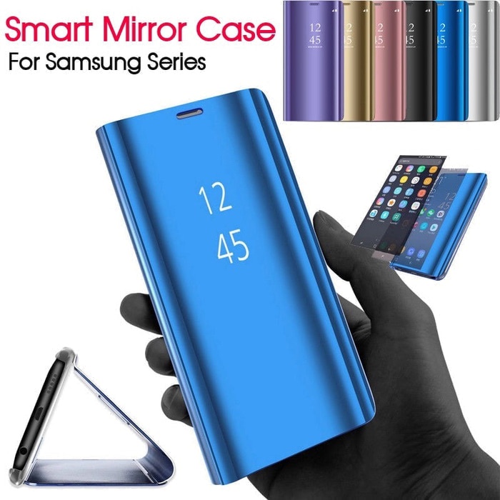 Flip mirror clear view standing case xiaomi redmi note 5