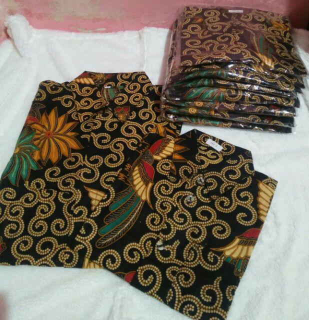 Baju Batik Kemeja Lengan Pendek Motif Ulir Bunga Seragam Batik Kondangan / Wisuda / Batik Terbaru
