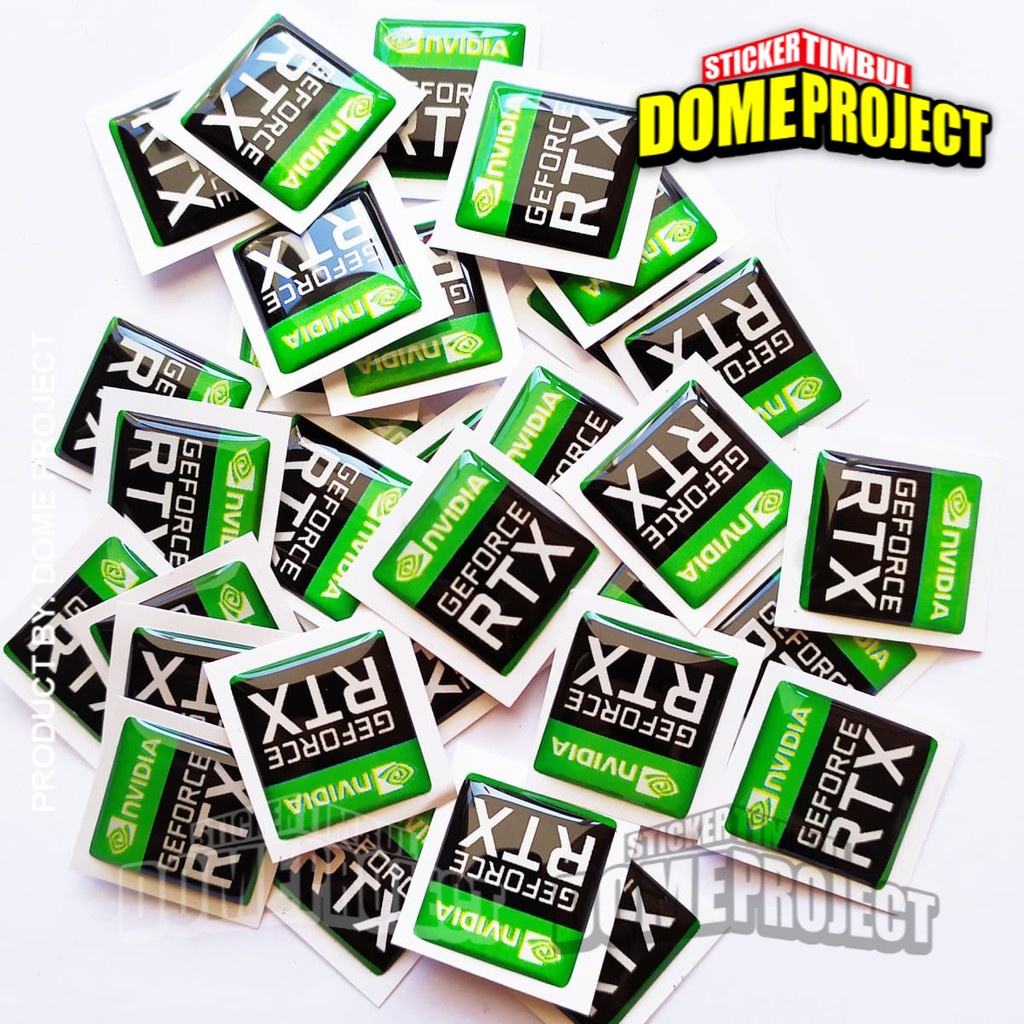 NVIDIA GEFORCE RTX KOTAK STIKER EMBLEM TIMBUL 3D RESIN AKSESORIES PC GAMING DAN LAPTOP GAMING