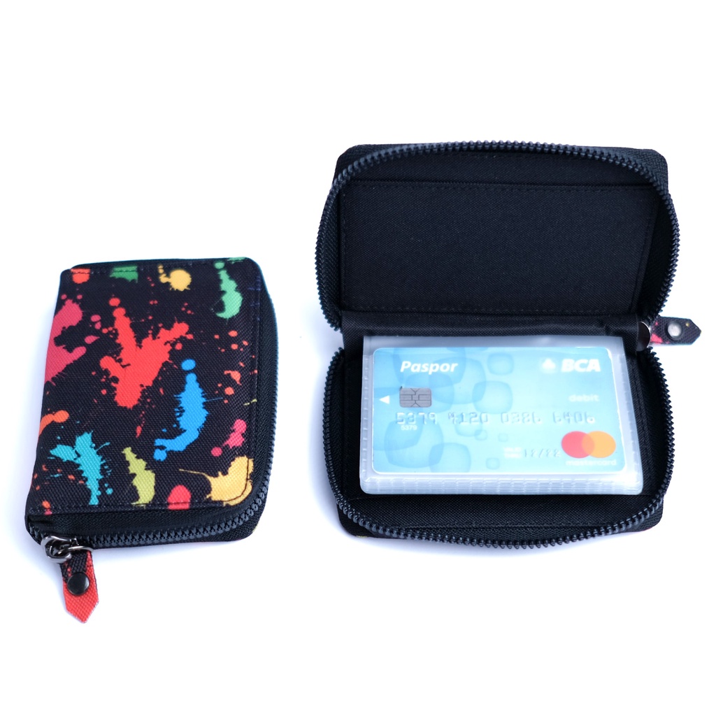 Dompet Card Holder Wallet Mini Resleting Tempat Kartu Atm Emas Antam 24 Slot