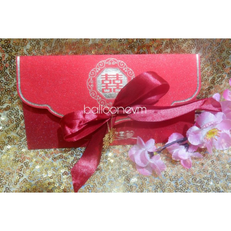 

Angpao PREMIUM Pita Wedding isi 2pcs / Angpao Shuangxi sangjit Premium