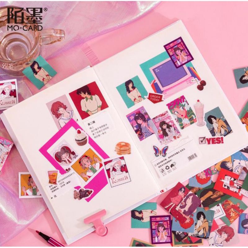 

Girl Magazine cartoon deco sticker for bujo scrapbook journaling jurnal diary