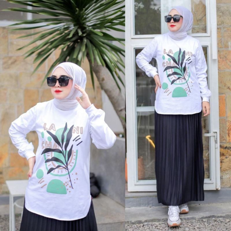 Top lanicha original premium quality / atasan kaos wanita lengan panjang / top lanicha original