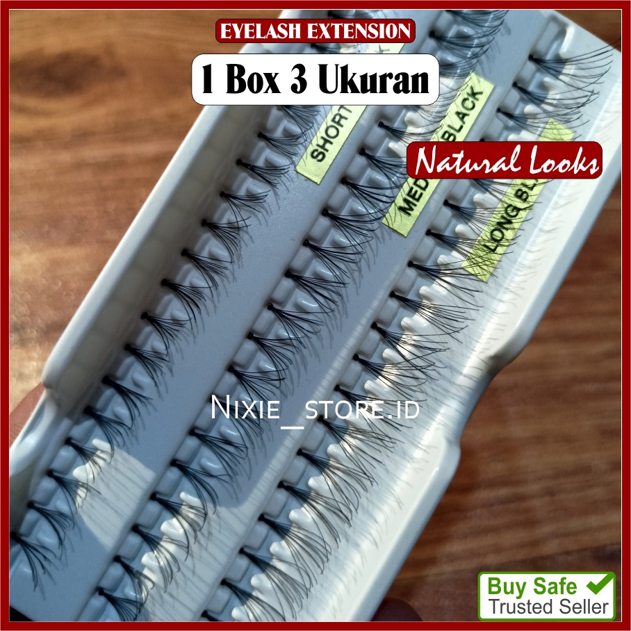 Bulu Mata Eyelash Extension Bulumata Natural Halus Lembut 1 Box 3 Ukuran Kualitas Exspor