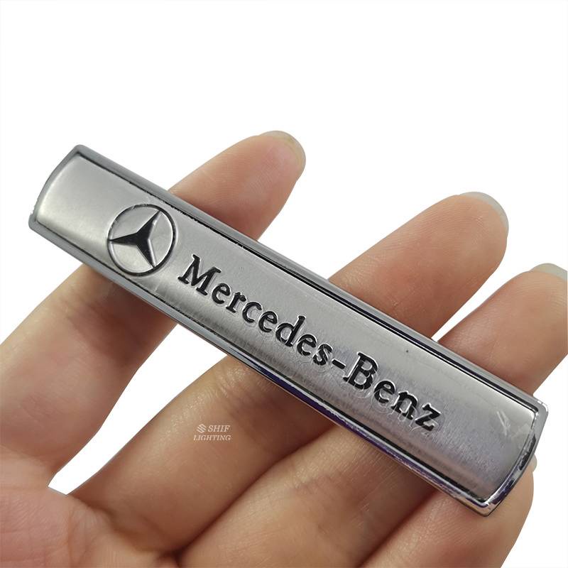 2 X Metal Mercedes-Benz Logo Car Side Fender Decorative Emblem Sticker Decal Badge For Mercedes Benz AMG