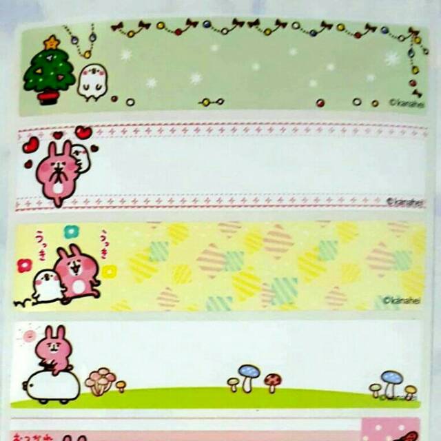 

Label nama stiker waterproof Kanahei Rabbit Special Holiday Ori