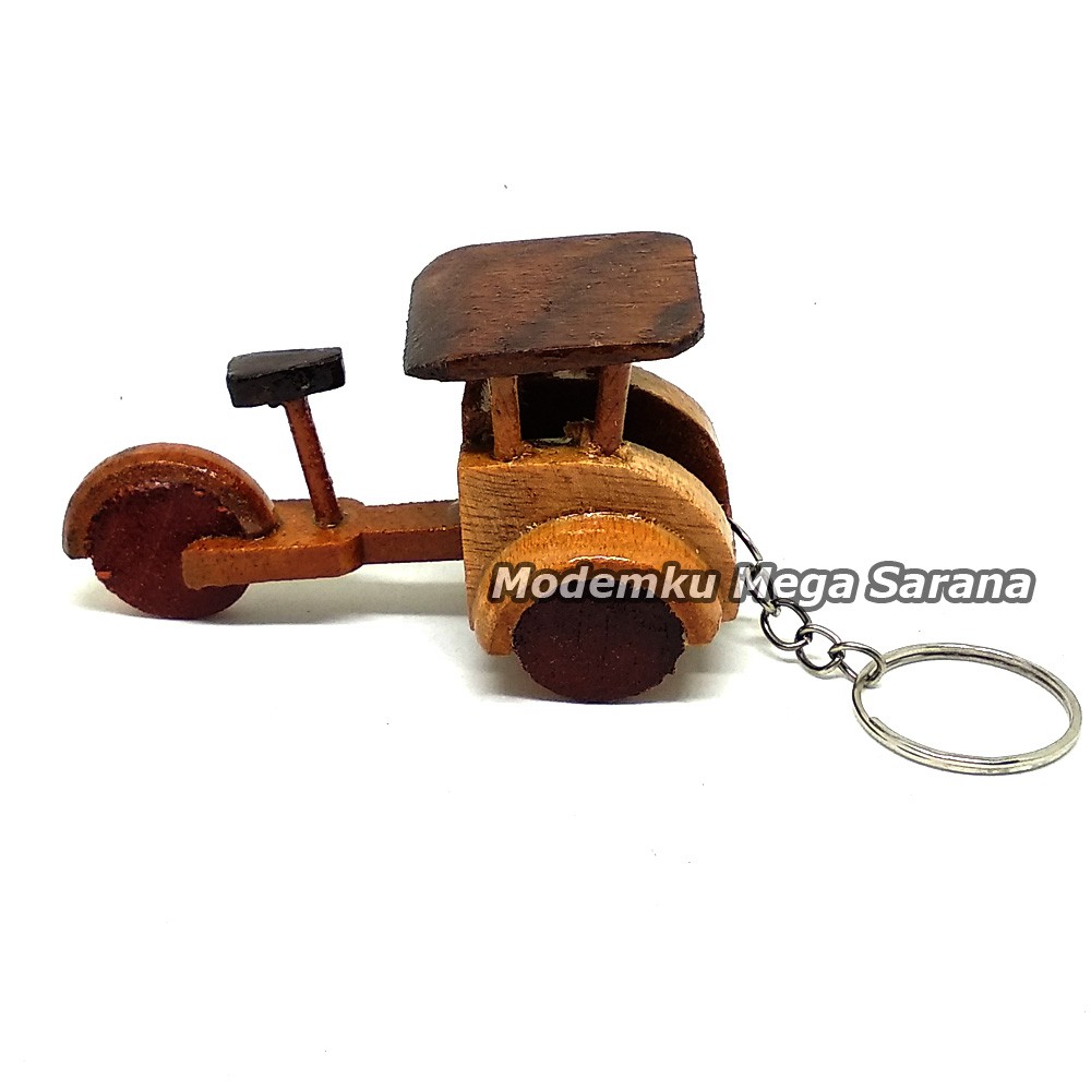 Souvenir Gantungan Kunci Becak Kayu - Isi 10pcs