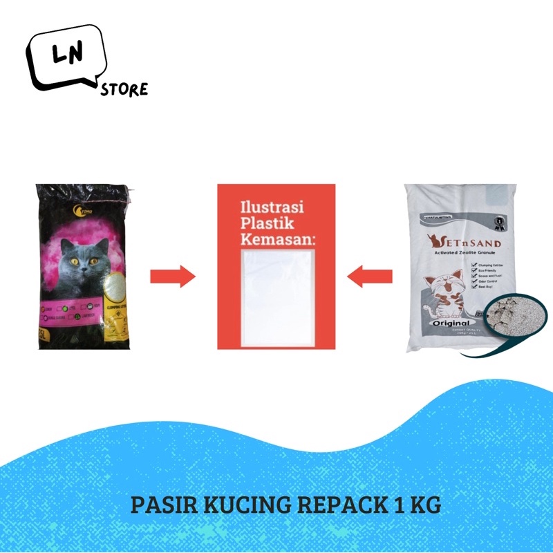 Pasir Kucing Repack 1 Kg Timo, Vetsand, Pasir Premium