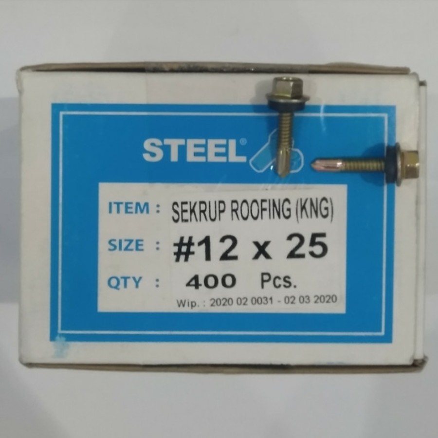 Baut Roofing Sekrup Roofing 12 × 25 mm (Panjang 2,5Cm) Merk STEEL