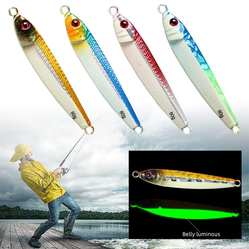 Preva Metal Fishing Lure Tanpa Kait Tenggelam 80g 105mm Warna Warni Memimpin Casting