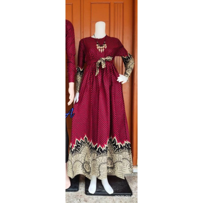 Batik Couple keluarga sania ruffle ori ndoro jowi dnt Bara Api-Gamis