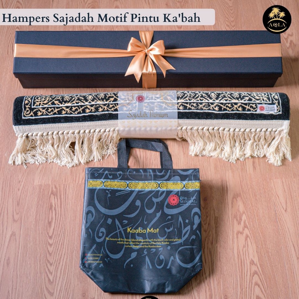 SAJADAH MADINAH PREMIUM PINTU KABAH ALMINWAL ORIGINAL FREE TOTEBAG KADO PERNIKAHAN / OLEH OLEH HAJI DAN UMROH