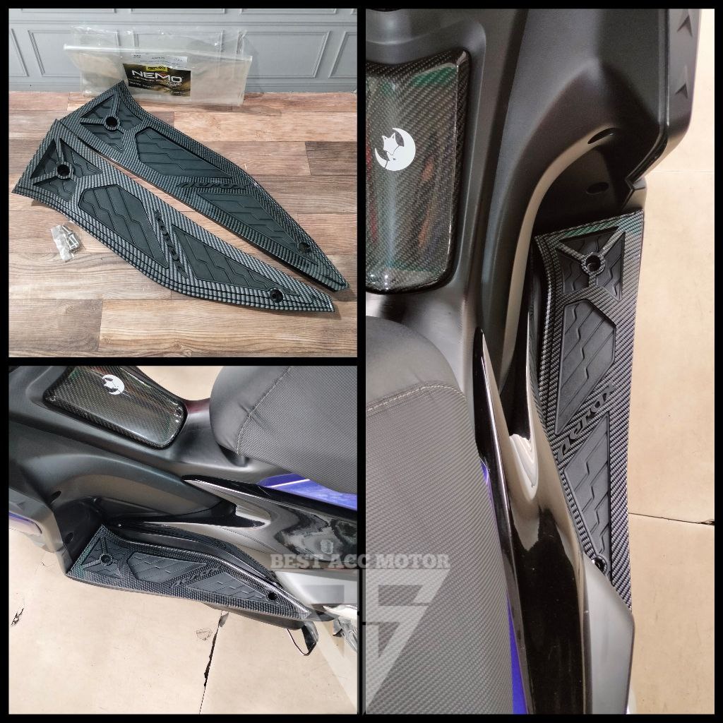 KARPET PIJAKAN KAKI AEROX 155 OLD 2017 2018 2019 2020 BORDES AEROX 155 NVX CARBON NEMO