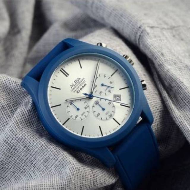[ PROMO ] Jam Tangan Pria Alba ACTIVE AT3G29 AT3G29X1 Quartz Rubber Strap Original Garansi Resmi