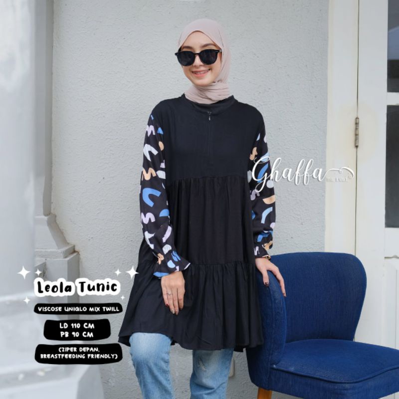 leona tunik rayon viscose mix twill by ghaffa label