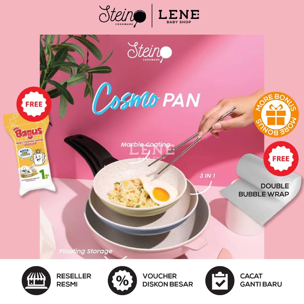 [READY] Steincookware Cosmo Pan Stein 4pcs (Wok 28+Frypan24+Frypan20)