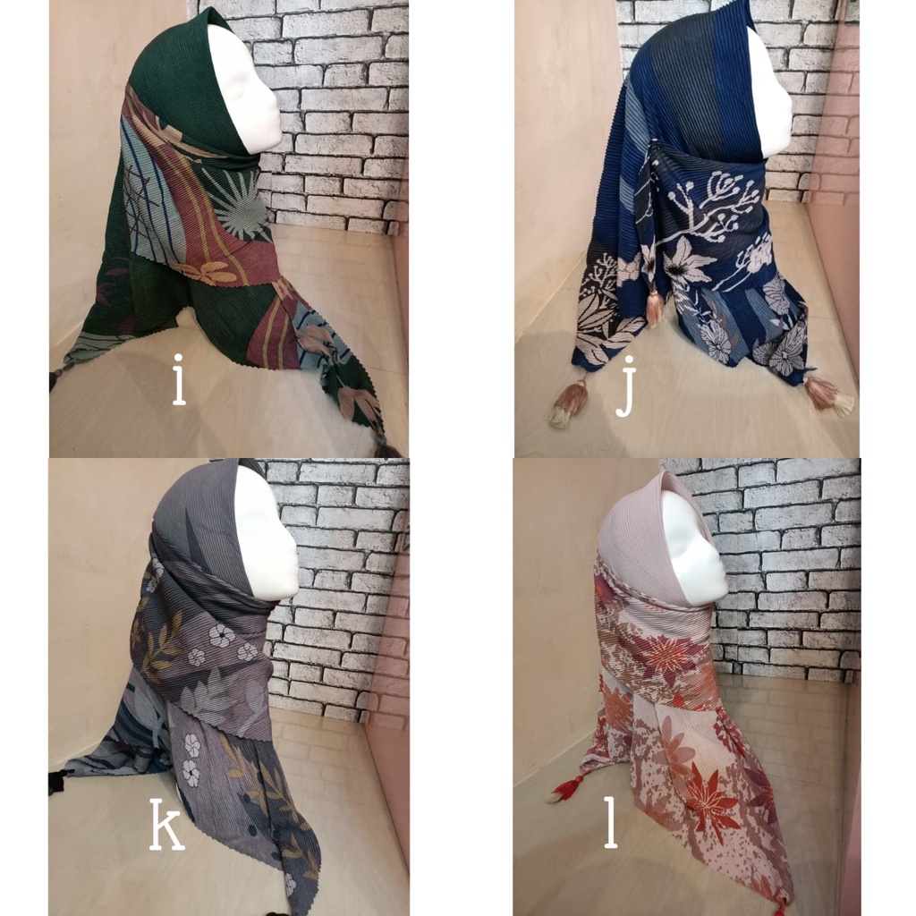 HIJAB SEGIEMPAT PLISKET MOTIF JAMBUL // PLISKET MOTIF TASEL// HIJAB PLISKET MOTIF POMPOM PREMIUM-6
