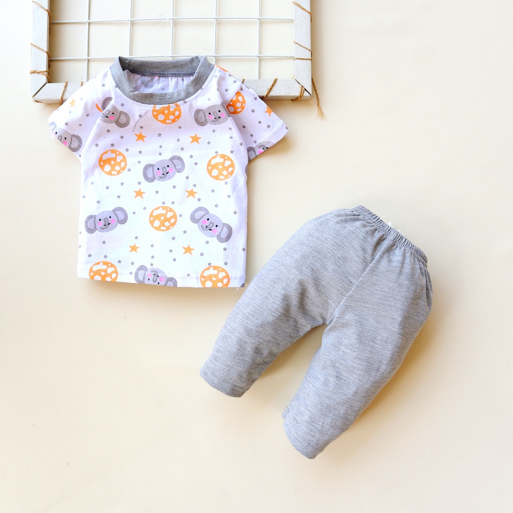 Nuna Store baju anak laki laki Motif Patern / Setelan Baju Bayi Anak Bayi Laki-Laki  / Anak Bayi Cewek Usia 0 Bulan - 12 Bulan Baju Setelan Anak