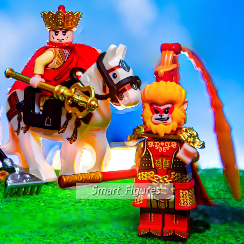 Pilgrimage To The West Mainan Action Figure Minifigures Monkey King Monk Pig Friar Sand Tripitaka Horse Red Boy