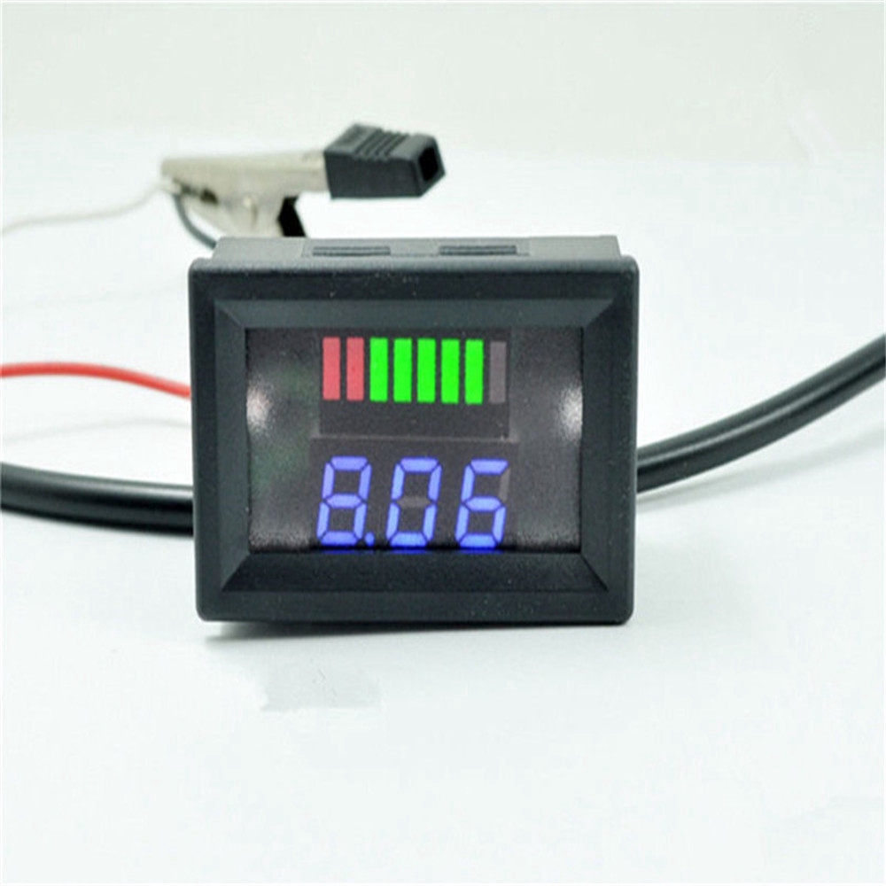 Indikator Voltmeter Level Pengisian Baterai Warna Merah/Biru Untuk 6/12/24/36/48v