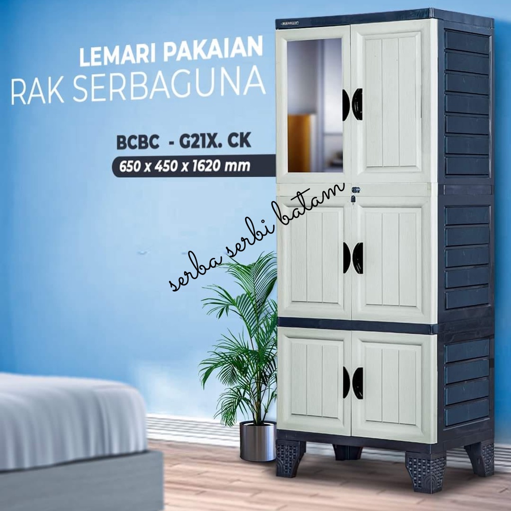 Lemari plastik BCBC G21X CK Napolly cermin kaca BATAM