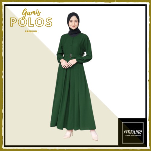 GAMIS POLOS KEKINIAN REMAJA WANITA TERBARU 2021-HIJAU BOTOL