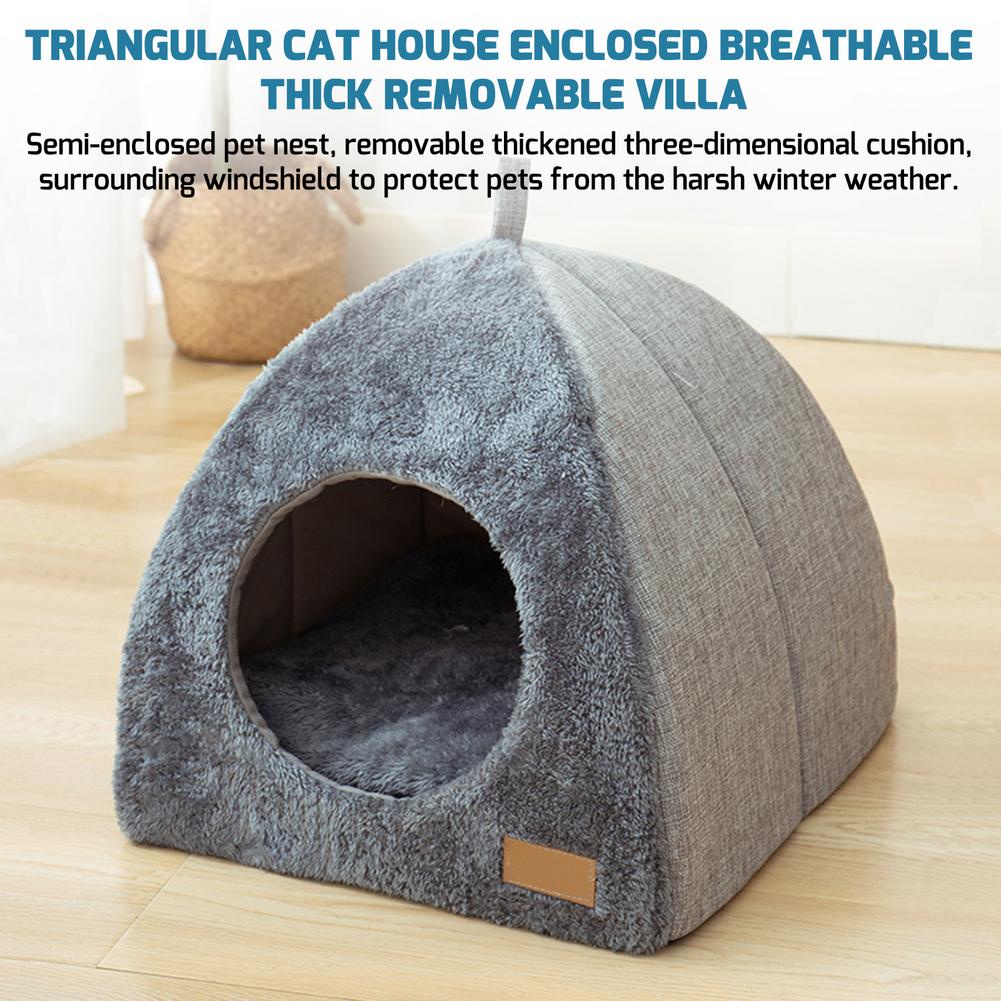 Tempat Tidur Kucing Anjing Kandang Rumah Hangat Pet House Warm Bed Cat Dog Little Mat Tenda Tikar