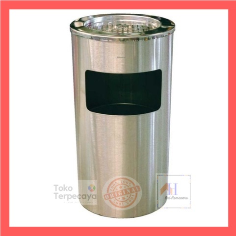 Tempat Sampah Stainless Dengan Asbak Krisbow/tempat sampah