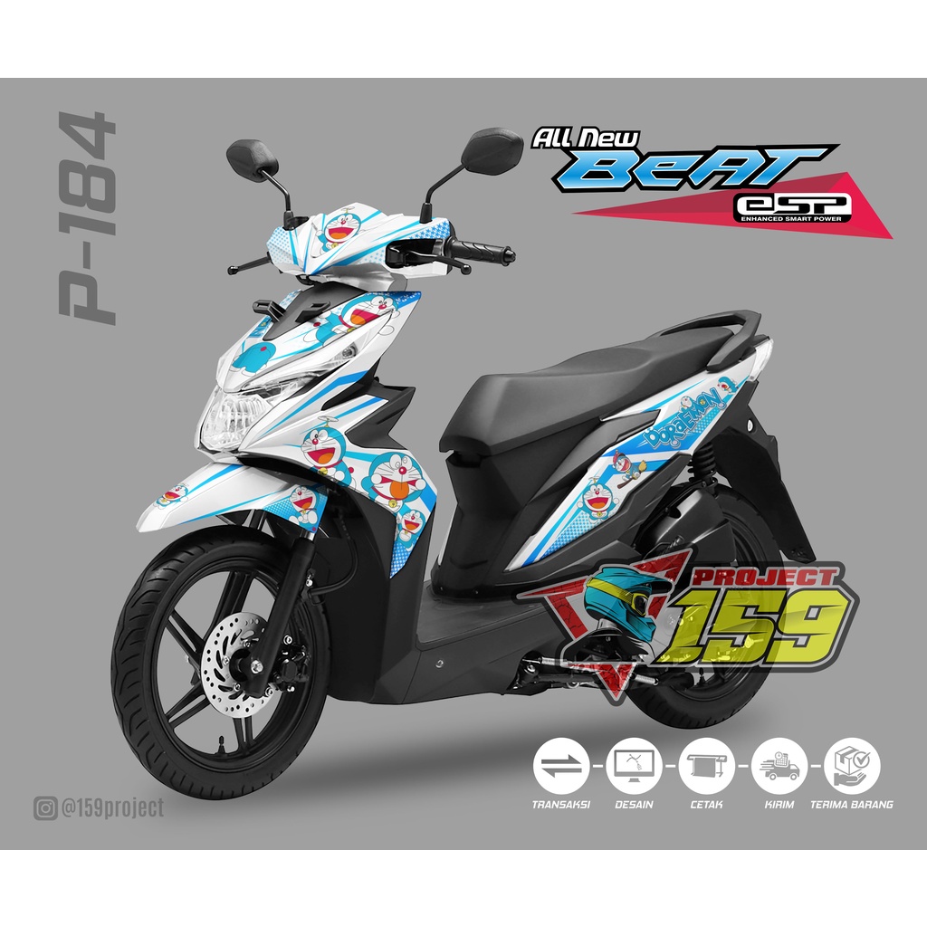 Stiker Motor Beat eSP Beat Street 2017 - P-184 Doraemon