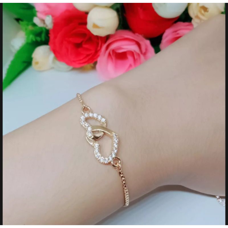 gelang wanita Gold titanium anti karat