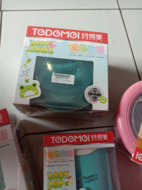 Mangkok Bayi Stainless Tedemei Stainless 6110 Blue Pink Green.