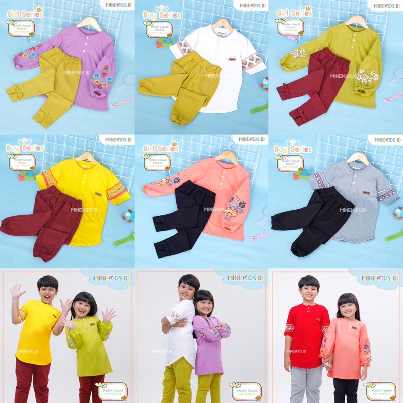 Setelan Anak Set Muslim Casual by Minekids.id