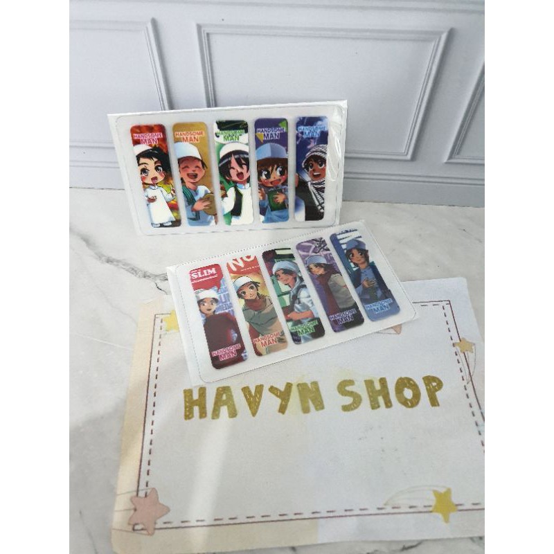 pembatas buku plastik/post it plastik/bookmark/sticky note PLASTIC-Cowo Muslim