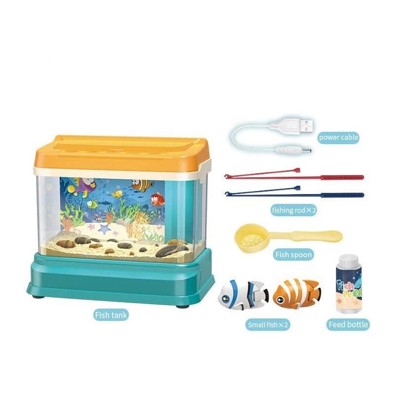 Aquarium Fun Interaction Mainan Pelihara Ikan Hewan Laut Fishing Game Set Magnet Box